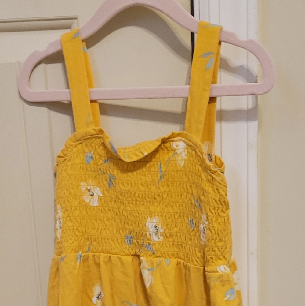 OskKosh girls dress, size 6/6x, yellow floral, high/low skirt length